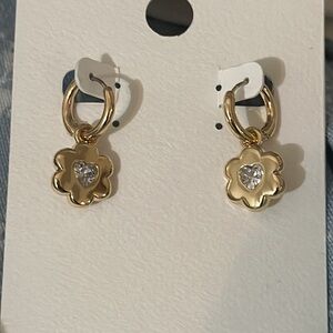 Von Maur gold tone huggie earrings NWT